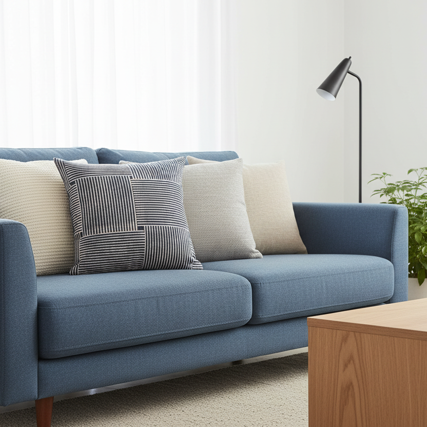Indigo Striped Cushion Cover