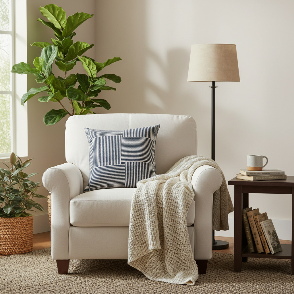 Indigo Striped Cushion Cover