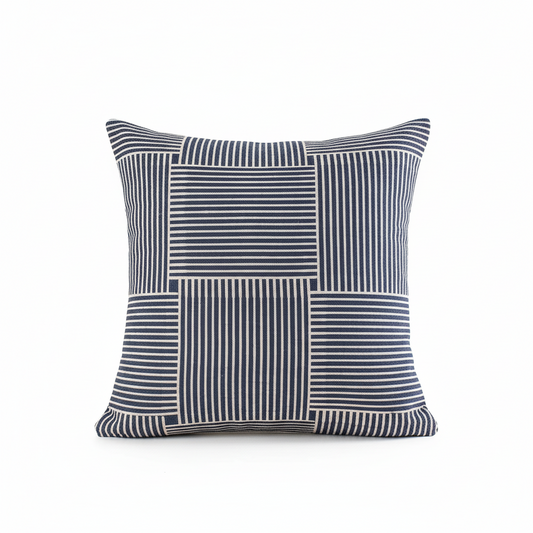 Indigo Striped Cushion Cover