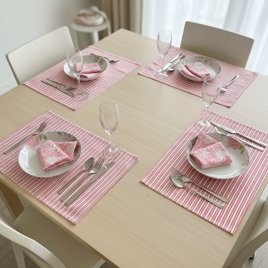Pink Stripe Placemats