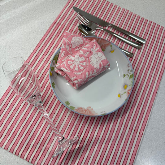 Pink Stripe Placemats
