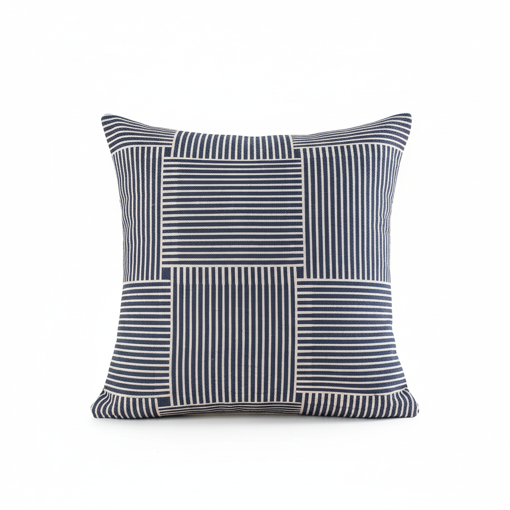 Indigo Striped Cushion Cover