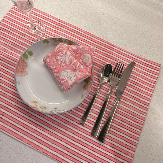 Pink Stripe Placemats