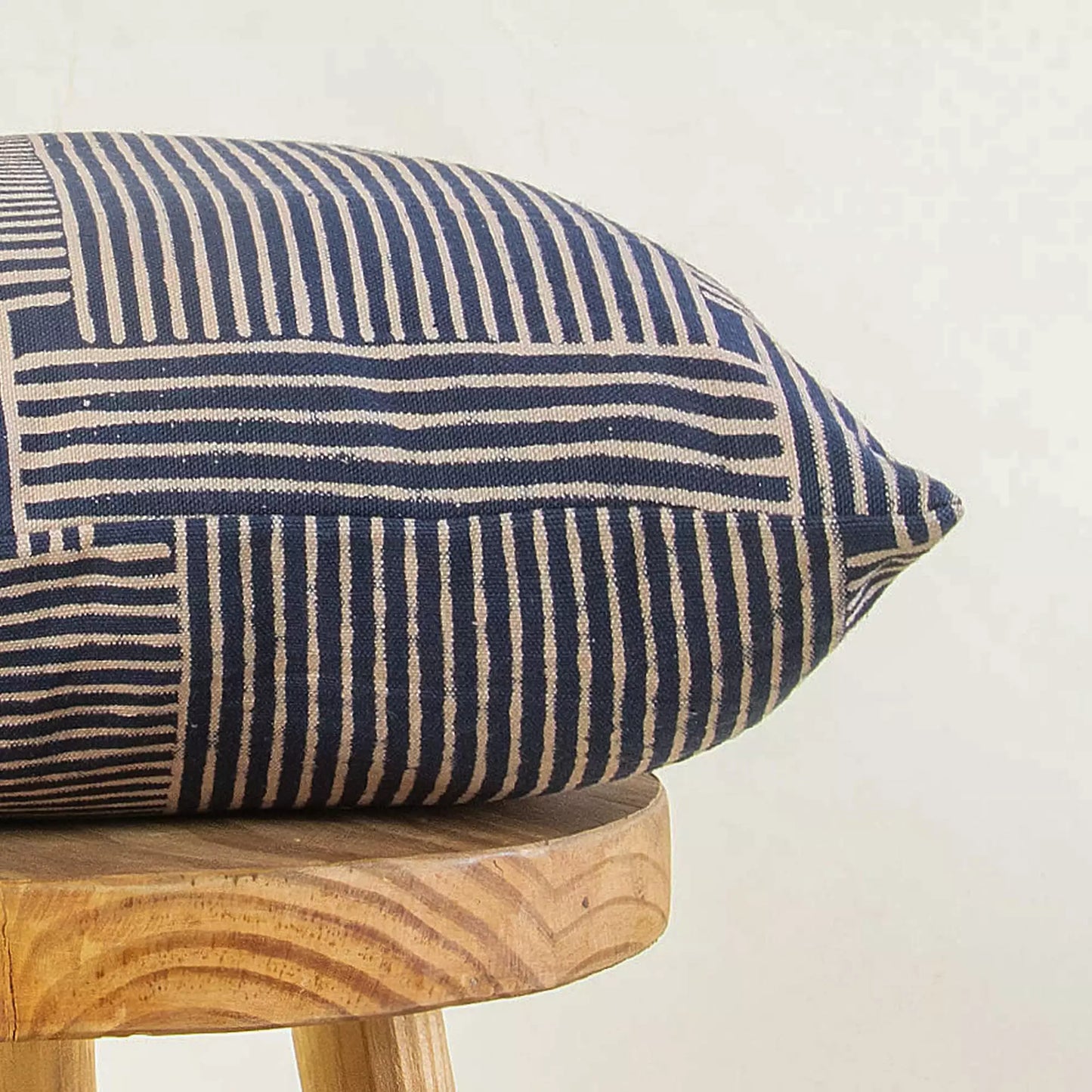 Indigo Striped Cushion Cover