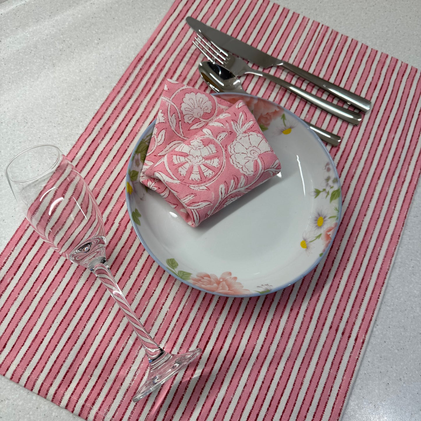 Pink Stripe Placemats