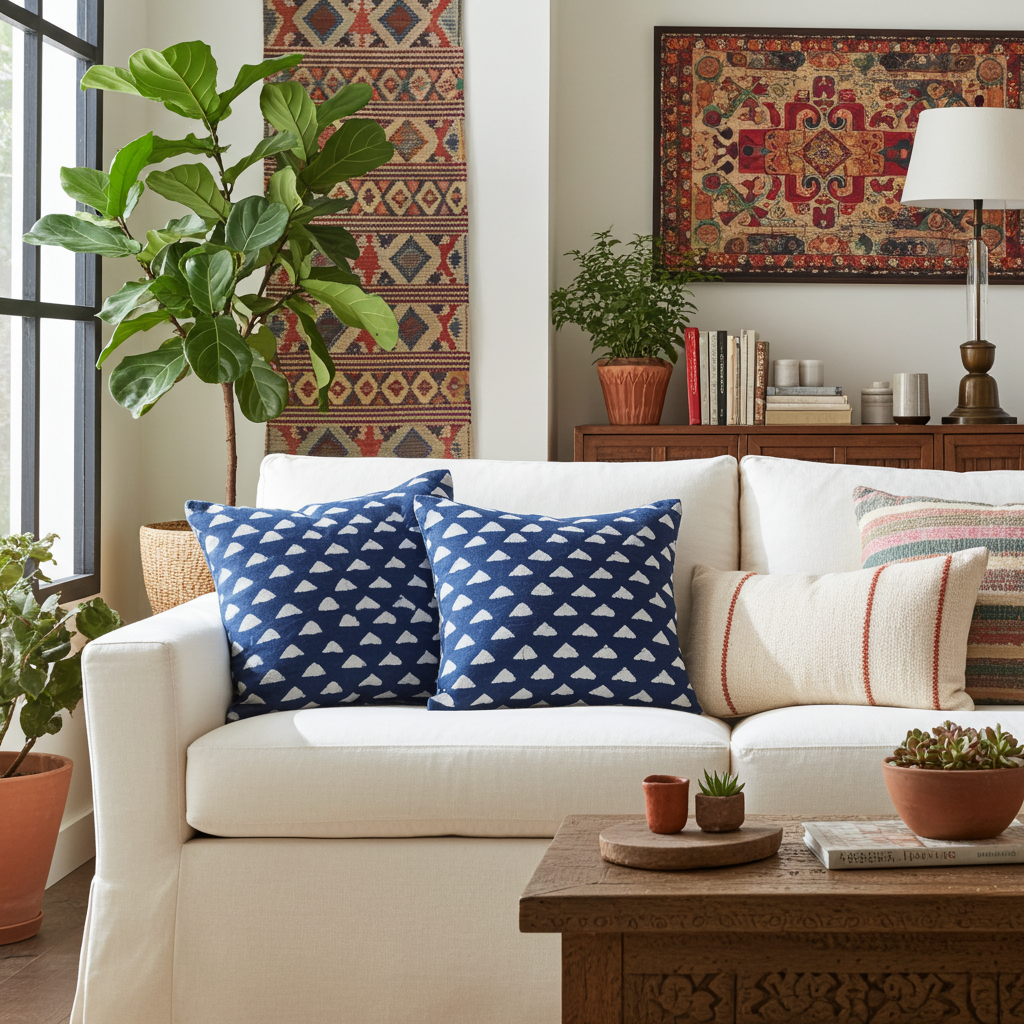 Denim Dunes Cushion Cover